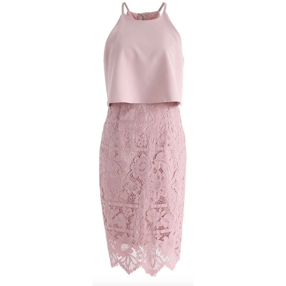 Chicwish Lace Pink Dress